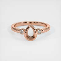 14K Rose Gold Three Stone Ring Setting Image