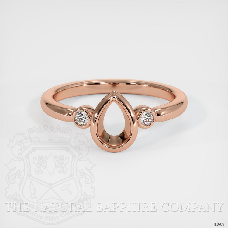 14K Rose Gold Three Stone Ring Setting