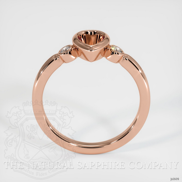 14K Rose Gold Three Stone Ring Setting