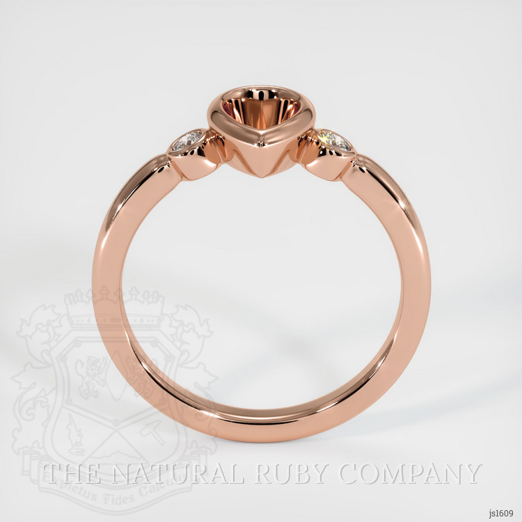 14K Rose Gold Three Stone Ring Setting