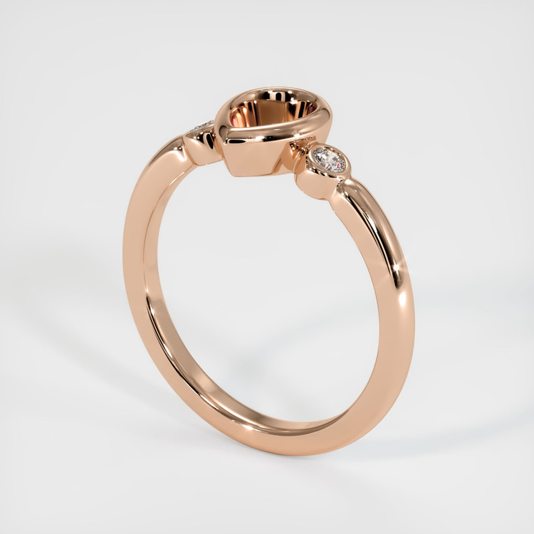18K Rose Gold Three Stone Ring Setting
