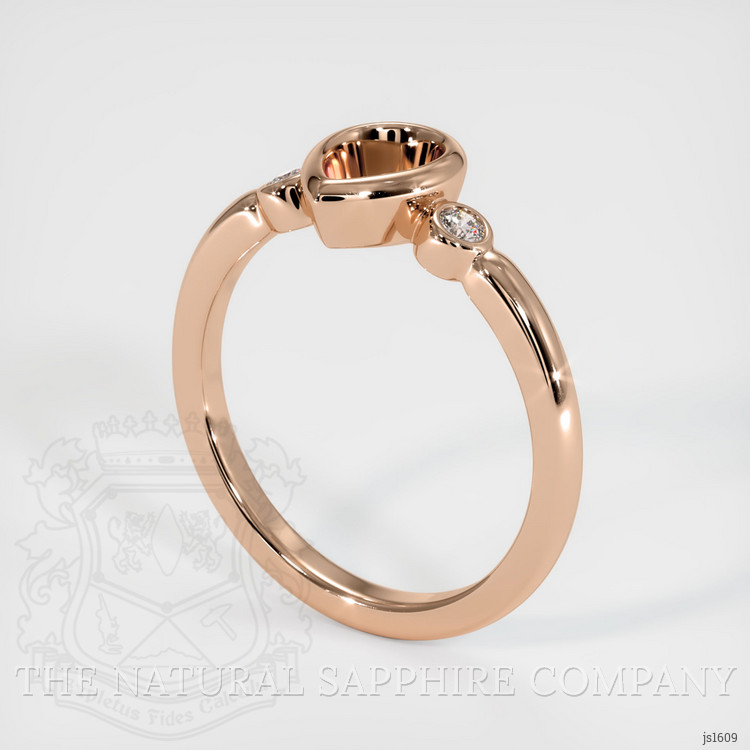 18K Rose Gold Three Stone Ring Setting