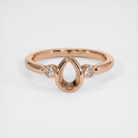18K Rose Gold Three Stone Ring Setting Image