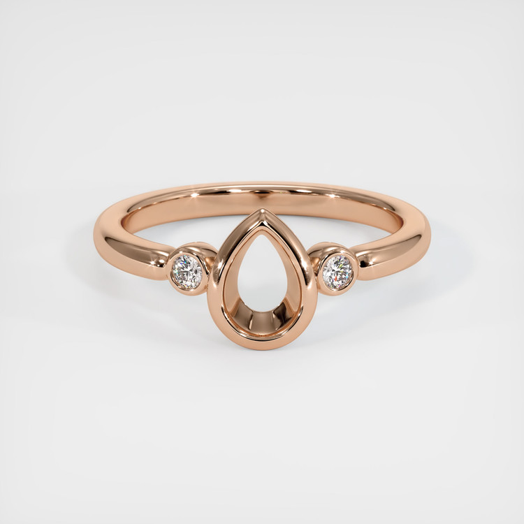 18K Rose Gold Three Stone Ring Setting