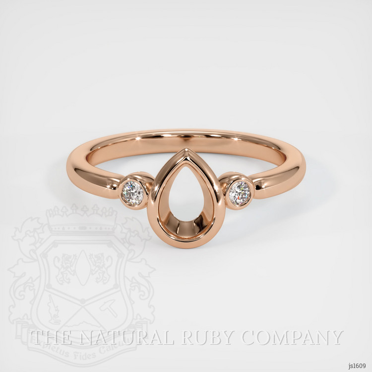 18K Rose Gold Three Stone Ring Setting