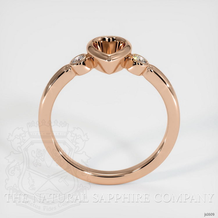 18K Rose Gold Three Stone Ring Setting