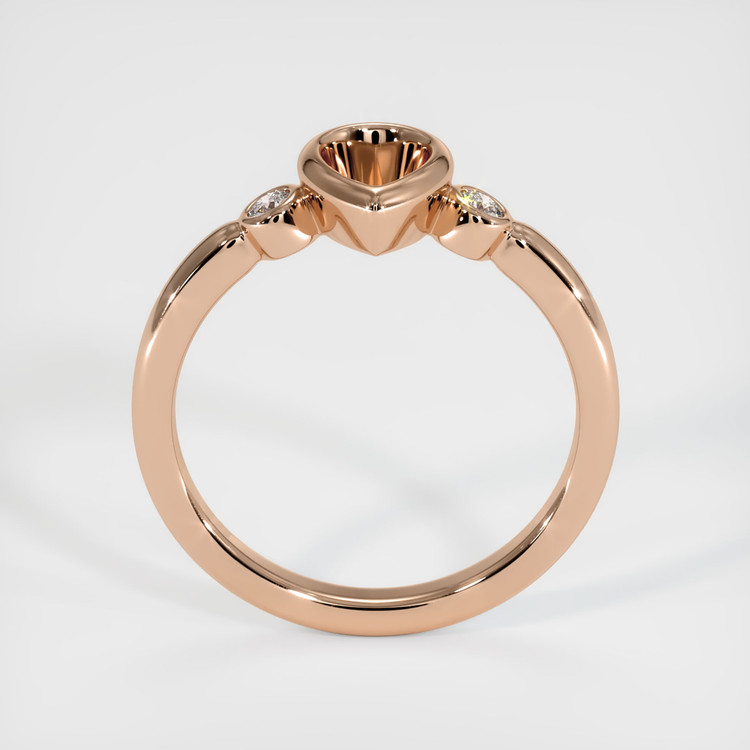 18K Rose Gold Three Stone Ring Setting