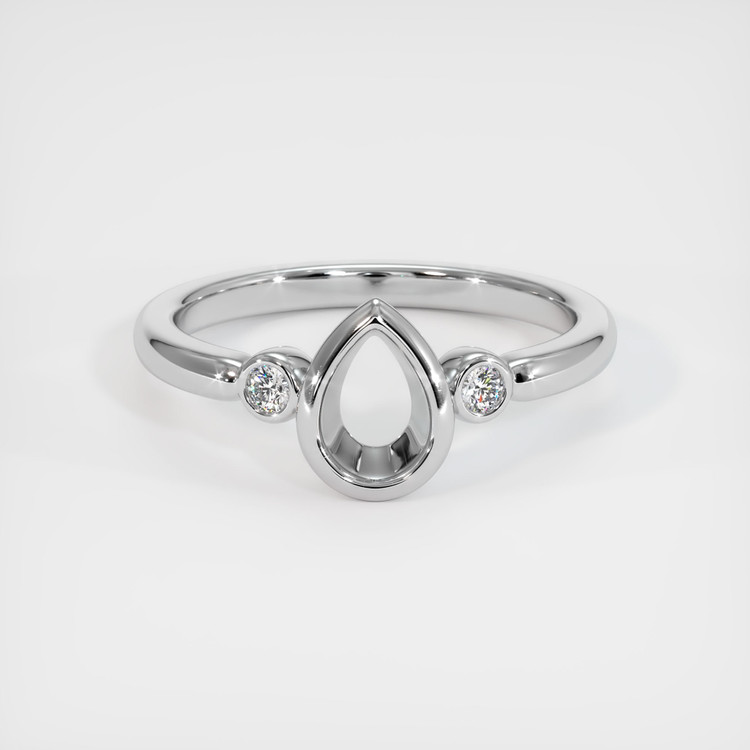 10K White Gold Three Stone Ring Setting