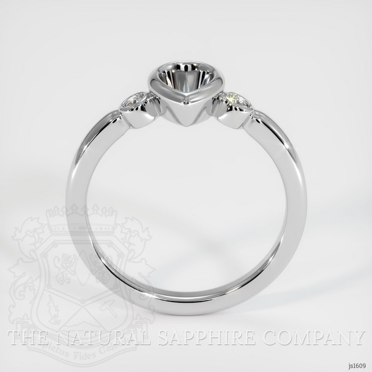 10K White Gold Three Stone Ring Setting