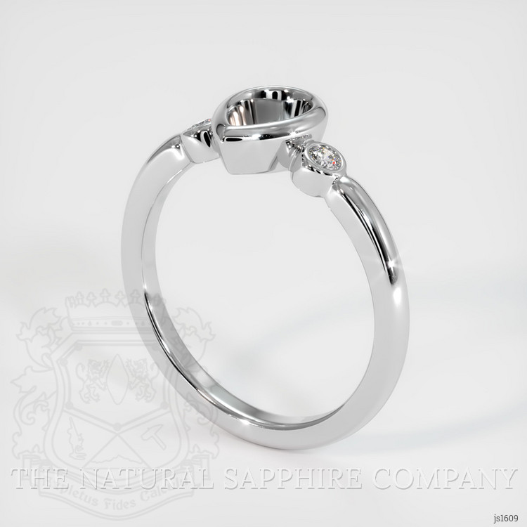 14K White Gold Three Stone Ring Setting