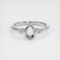 14K White Gold Three Stone Ring Setting Image