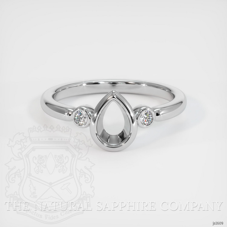 14K White Gold Three Stone Ring Setting