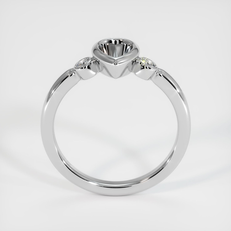14K White Gold Three Stone Ring Setting