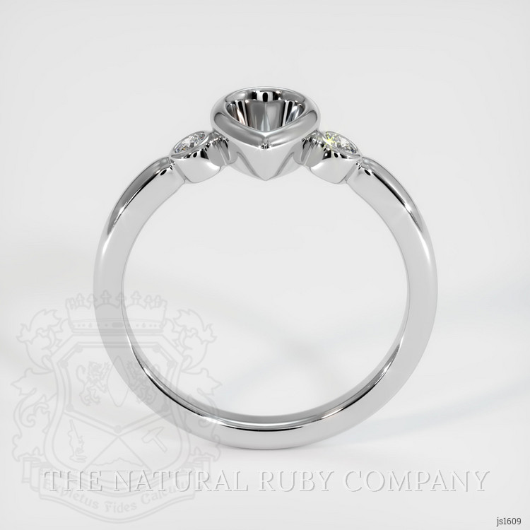 14K White Gold Three Stone Ring Setting