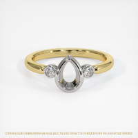 14K White & Yellow Three Stone Ring Setting Image