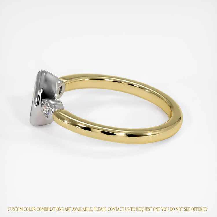 14K White & Yellow Three Stone Ring Setting