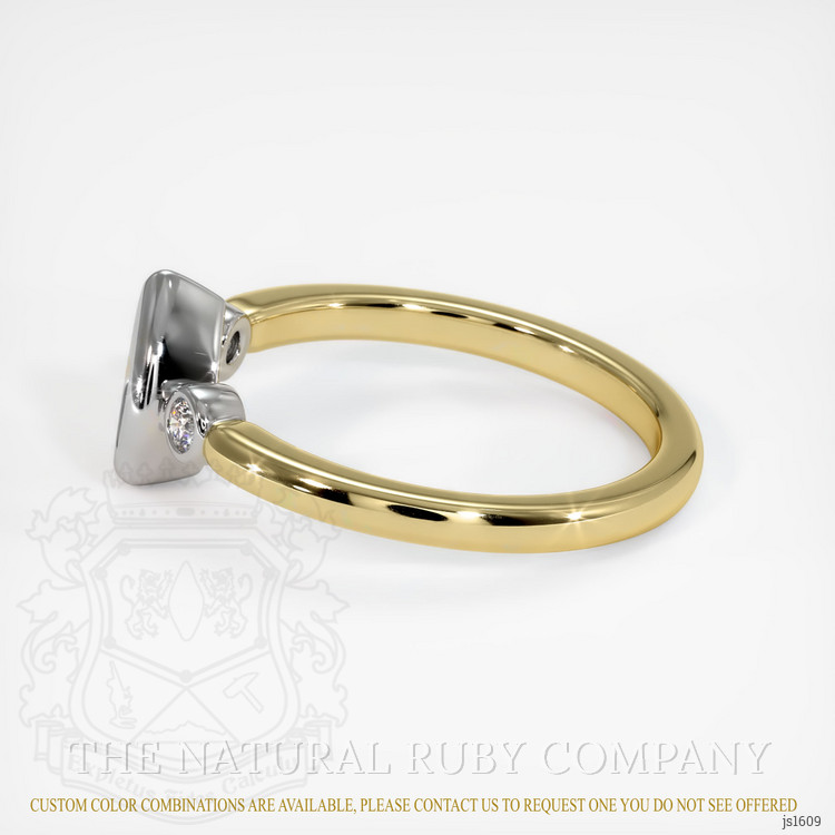 14K White & Yellow Three Stone Ring Setting