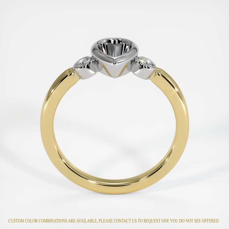 14K White & Yellow Three Stone Ring Setting