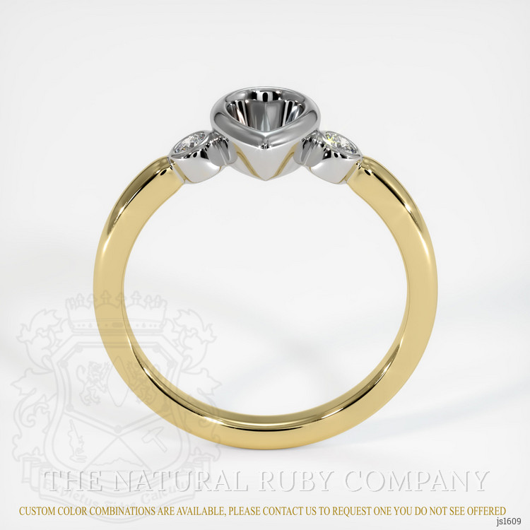 14K White & Yellow Three Stone Ring Setting