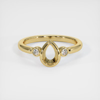 10K Yellow Gold Three Stone Ring Setting Image