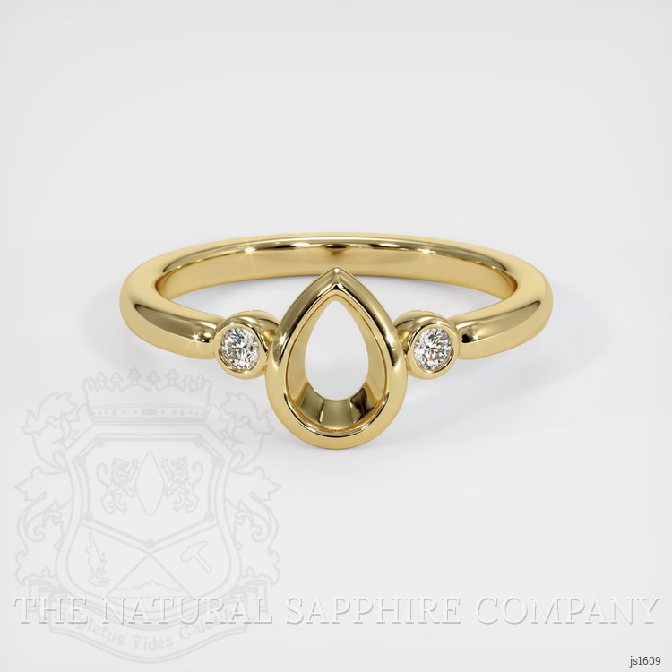 10K Yellow Gold Three Stone Ring Setting