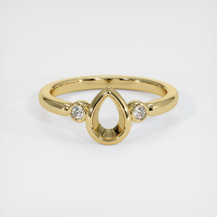10K Yellow Gold Three Stone Ring Setting