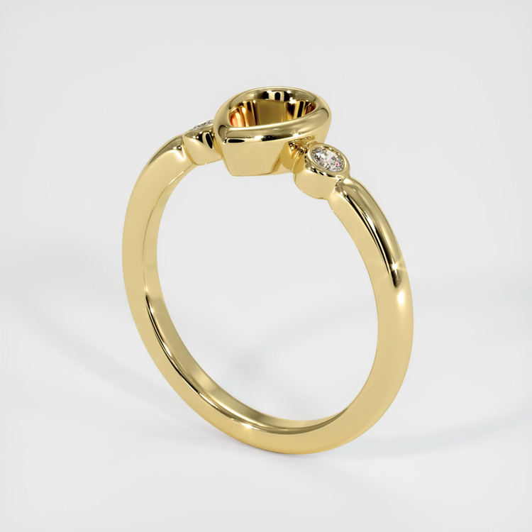 18K Yellow Gold Three Stone Ring Setting