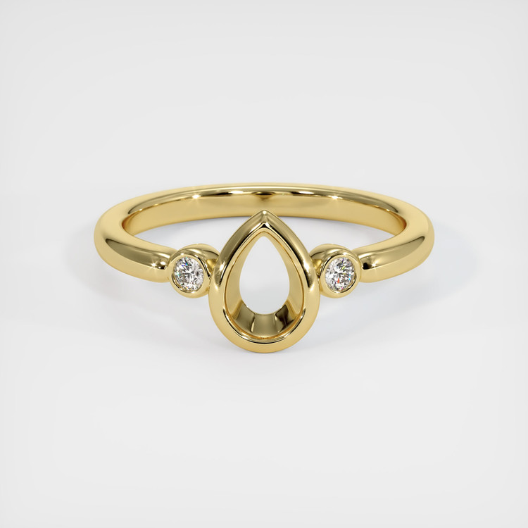 18K Yellow Gold Three Stone Ring Setting