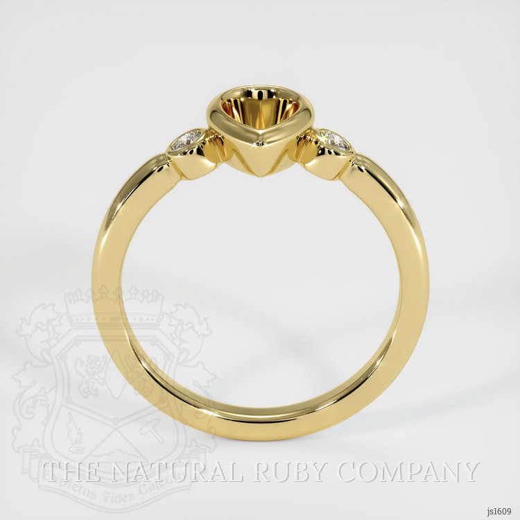 18K Yellow Gold Three Stone Ring Setting