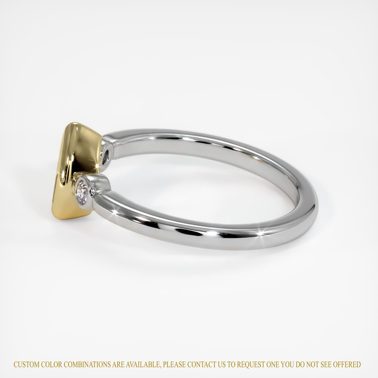 14K Yellow & White Three Stone Ring Setting