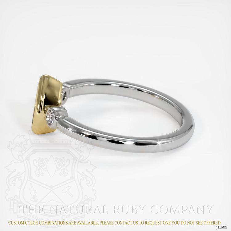 14K Yellow & White Three Stone Ring Setting