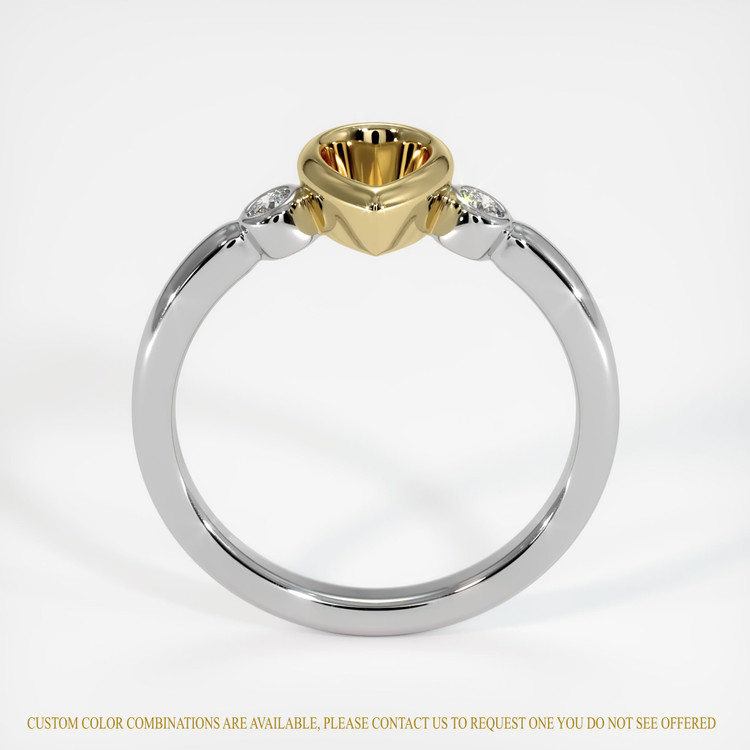 14K Yellow & White Three Stone Ring Setting