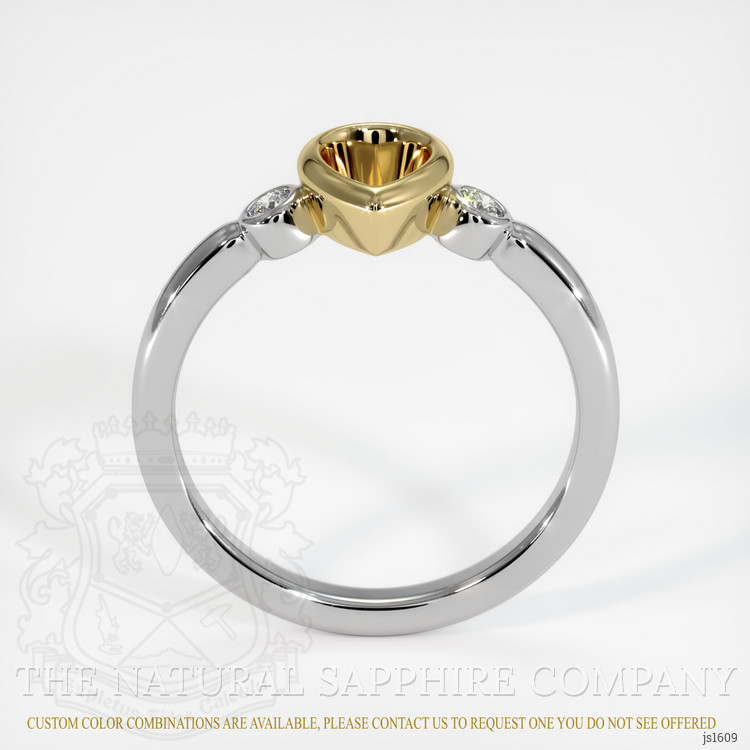 14K Yellow & White Three Stone Ring Setting