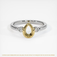 18K Yellow & White Three Stone Ring Setting Image