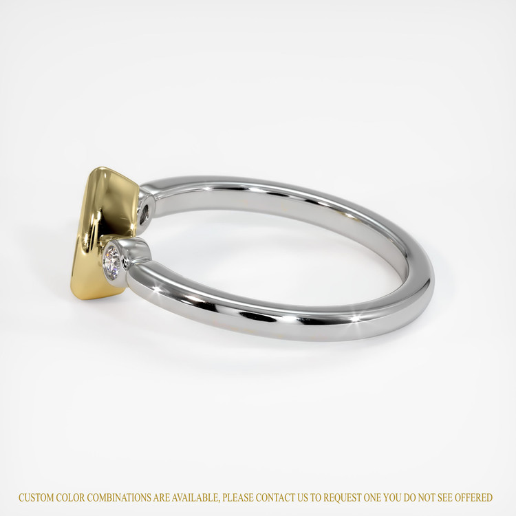 18K Yellow & White Three Stone Ring Setting