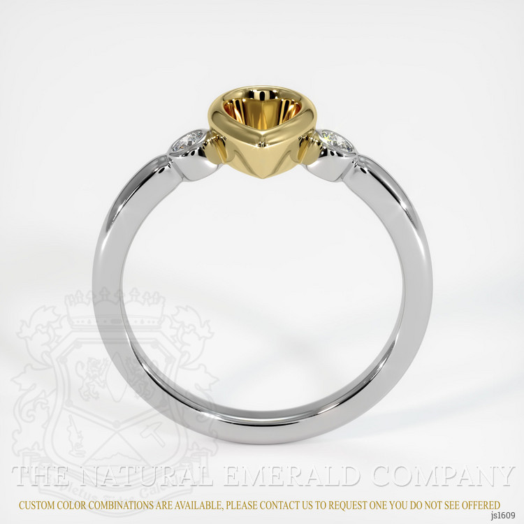 18K Yellow & White Three Stone Ring Setting
