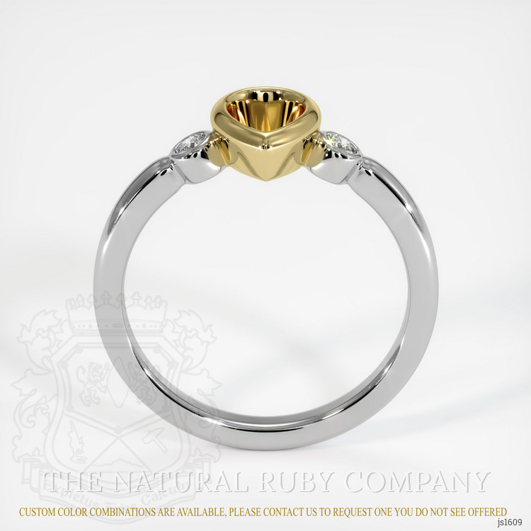 18K Yellow & White Three Stone Ring Setting