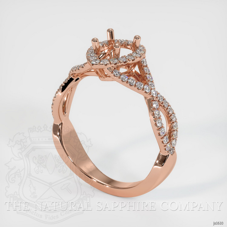 14K Rose Gold Pave Ring Setting