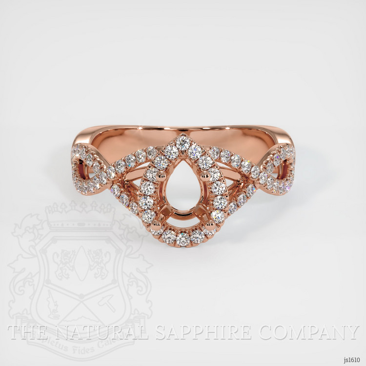14K Rose Gold Pave Ring Setting
