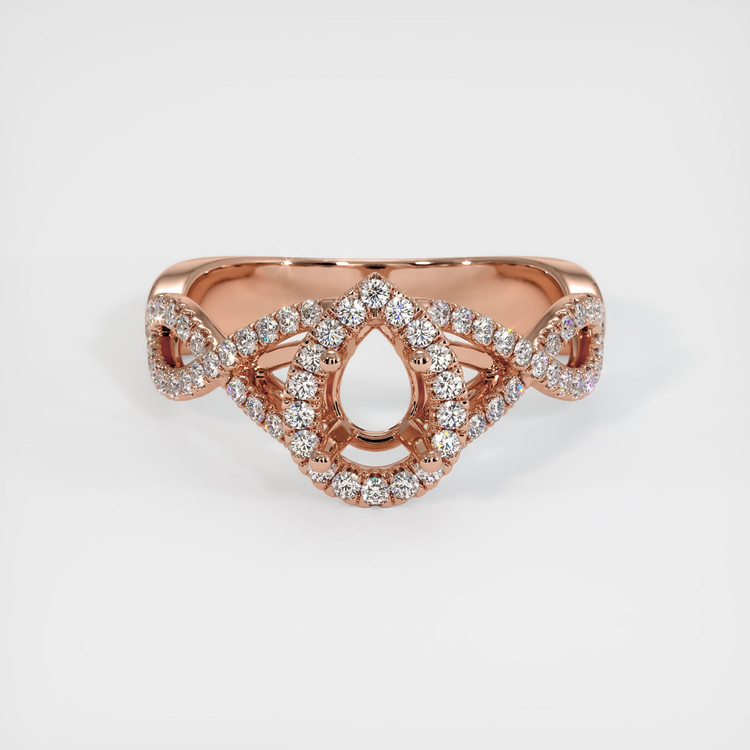 14K Rose Gold Pave Ring Setting