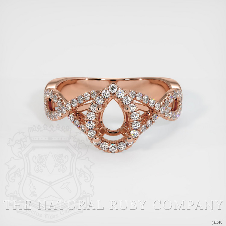 14K Rose Gold Pave Ring Setting