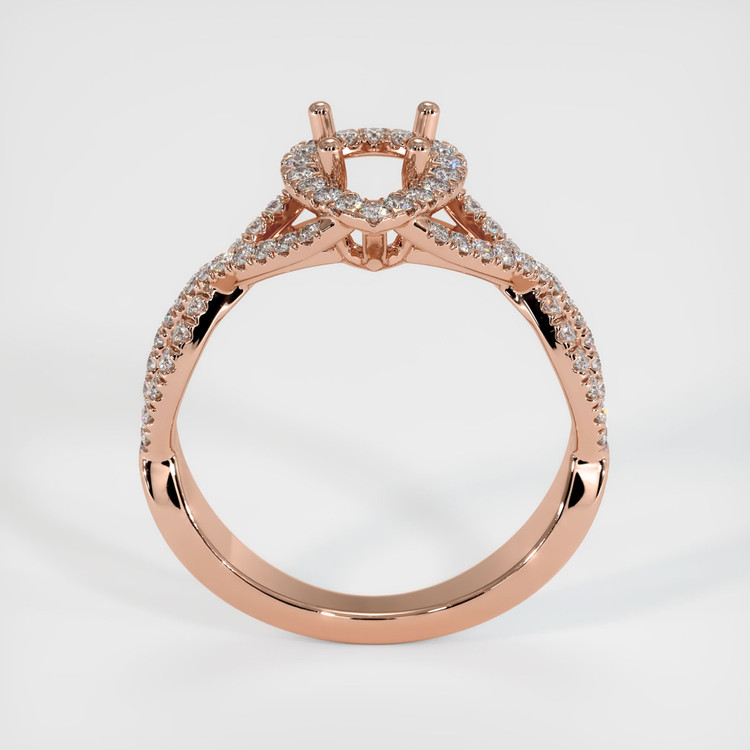 14K Rose Gold Pave Ring Setting