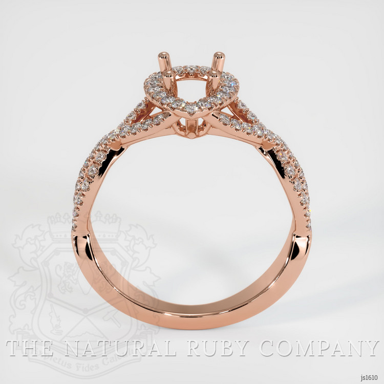 14K Rose Gold Pave Ring Setting
