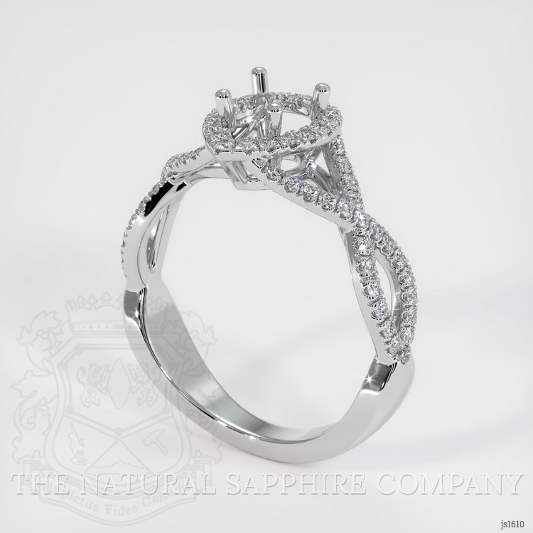 10K White Gold Pave Ring Setting
