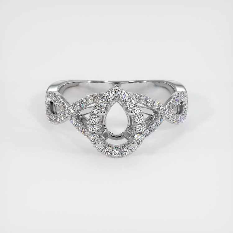 18K White Gold Pave Ring Setting