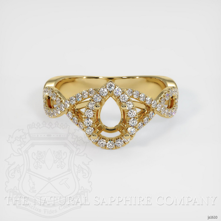 14K Yellow Gold Pave Ring Setting