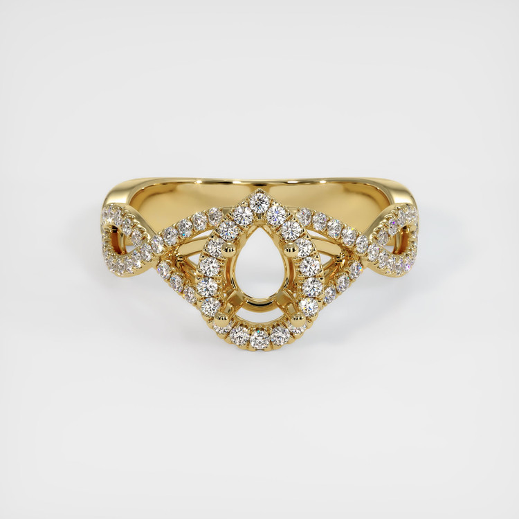14K Yellow Gold Pave Ring Setting