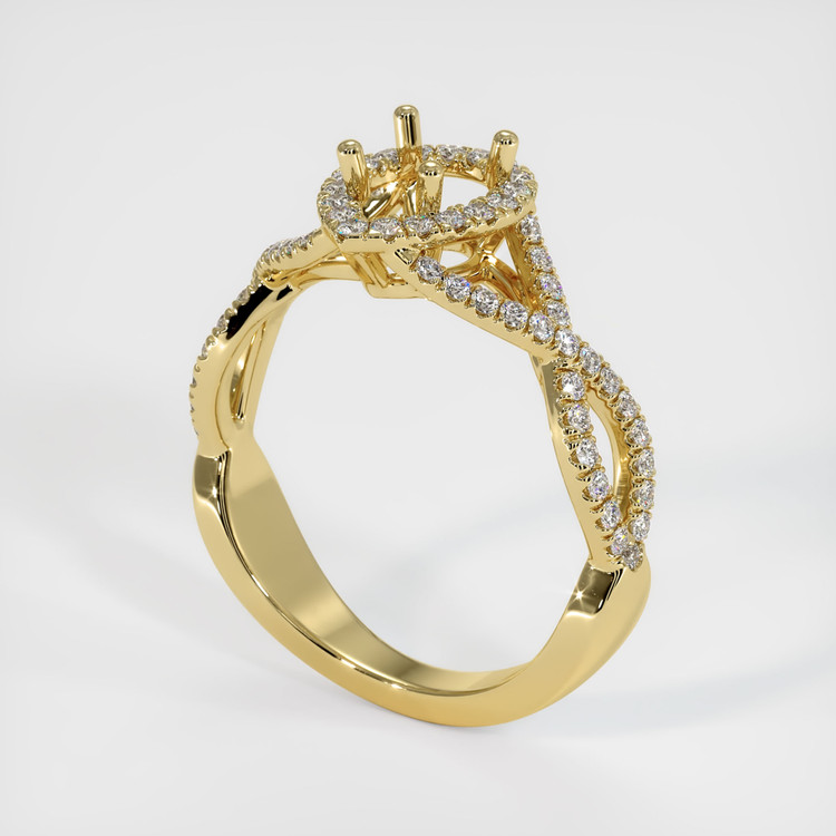 18K Yellow Gold Pave Ring Setting