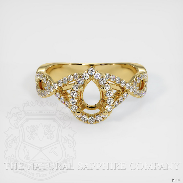 18K Yellow Gold Pave Ring Setting