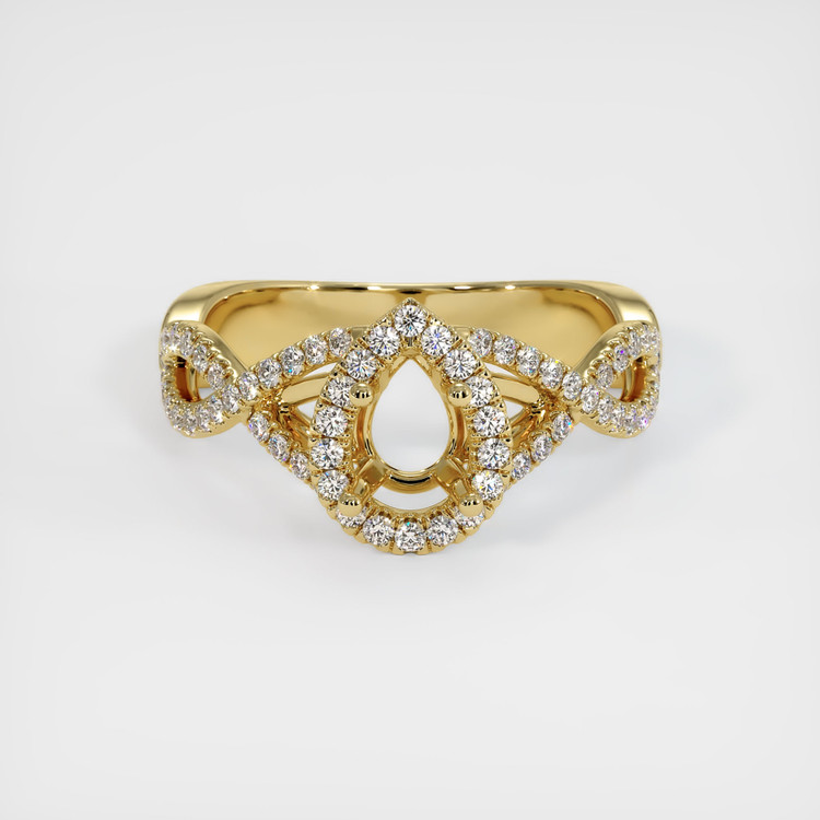 18K Yellow Gold Pave Ring Setting